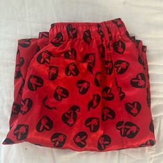 These Are The Most Insane Pajama Pants. There Is A Draw String For Adjustment As Well As A Button In The Front. Never Worn Without Tags. Casual Red Bottoms For Daywear, Red Sleep Bottoms With Elastic Waistband, Red Sleep Pants With Elastic Waistband, Pajama Party Bottoms With Elastic Waistband, Pajama Party Trousers With Elastic Waistband, Red Short Bottoms For Sleep, Monogrammed Pajamas, White Bandeau, Red Black Style