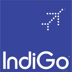 the logo for indigogo is shown in white on a blue background with an arrow