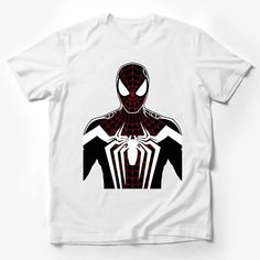 Spider Web Graphic Tee, Red and Black Superhero Shirt, Stylish Unisex Casual Wear Male T-Shirt Custom graphic T-Shirt.Customize your color Red Superhero T-shirt With Short Sleeves, Red Superhero Short Sleeve T-shirt, Red Superhero T-shirt With Character Print, White Superhero T-shirt With Character Print, Red Superhero Short Sleeve Top, Superhero Character Print Red T-shirt, Red Superhero Character Print T-shirt, Superhero Crew Neck Pre-shrunk T-shirt, Black Pop Culture Tops With Sublimation Print