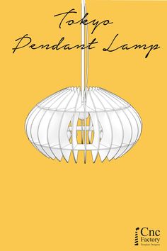 a light fixture with the words to go pendant lamp written on it in black ink