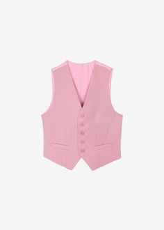 Color: Rose Lightweight traditional suiting fabric Fitted waistcoat Welt front pockets Adjustable back buckle Front button closure Lined 65% Tencel 25% Rayon 10% Wool Dry Clean By The Frankie Shop. Imported Product Measurements: XS- 12" Shoulder, 32" Bust, 19.5" Length S- 12.5" Shoulder, 34" Bust, 20" Length M- 13" Shoulder, 36" Bust, 20.5" Length L- 13.5" Shoulder, 38" Bust, 21" Length Model is 175cm/5'9" wearing size S Rose Clothes, Fitted Waistcoat, Dressy Casual Outfits, Pink Vest, The Frankie Shop, Suiting Fabric, Frankie Shop, Classy Work Outfits, Really Cute Outfits