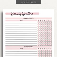 Beauty Routine Tracker Printable Template – Digital Download for Recording and Monitoring Daily Beauty Routines Routine Tracker Printable, Skincare Routine Tracker, Printable Skincare, Skincare Tracker, Weekly Skincare, Routine Tracker, Routine Printable, Money Template, Morning Beauty Routine