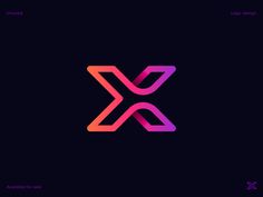 the letter x is made up of neon colors