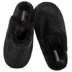 PRICES MAY VARY. TRENDY DESIGN: Sleepwear encompasses your body from head to toe, making these comfy slip-ons the luxurious cherry on top of your cozy routine. These slippers are designed with plush material, which will envelope your feet in intimate warmth and softness. Pair them with a coordinating pajama set and get ready to unwind in style ULTRA SOFT FAUX FUR: Get into luxurious comfort with the furry clogs from Snug Leaves. With the entire piece of fuzzy upper and lining, these scuff slippe Black Fluffy Slippers, Cozy Routine, Indoor Slides, Fluffy Slippers, Black Slippers, Winter Slippers, Casual Slippers, House Shoes, Slide On