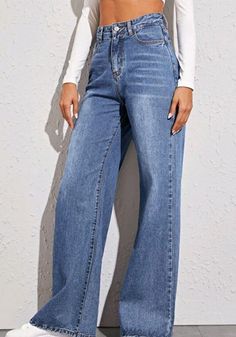 Jean Wide Leg, Denim Wide Leg Pants, Striped Palazzo Pants, Wide Leg Pants Jeans, Wide Leg Denim Pants, High Waist Wide Leg Jeans, Slouchy Jeans, Denim Wide Leg, Ankle Length Jeans