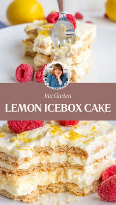 Ina Garten Lemon Icebox Cake Oreo Icebox Cake, Nobake Dessert, Lemon Icebox Cake, Icebox Desserts, Icebox Cake Recipes, Lemon Dessert Recipes, Water Benefits, Get Rid Of Warts, Spring Desserts