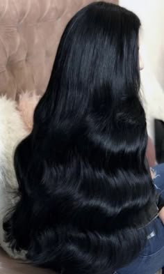 Healthy Black Hair, Black Wavy Hair, Long Shiny Hair, Gothic Hairstyles, Long Silky Hair, Jet Black Hair, Long Dark Hair, Black Curly Hair, Long Black Hair