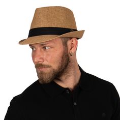 Our handmade straw Fedora hats are useful accessories for summer.  They are chic and classic hats for every man and woman for protection of sun, summer parties, and holidays. They're also great gift.  Color : Camel  Brim size : 4 cm  Crown : 10 cm  Ribbon : 3 cm trifold grosgrain ribbon You can brush with softly brush and wipe with a damp rag. Adjustable Flat Cap Hats For Summer, Summer Flat Cap For Outdoor, Casual Flat Cap For Summer, Summer Outdoor Flat Cap, Casual Summer Flat Cap, Adjustable Straw Boater Hat, Adjustable Straw Fedora With Short Brim, Spring Beach Flat Cap, Lightweight Fedora In Toquilla Straw With Short Brim