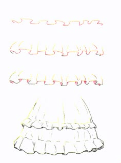 how to draw ruffled skirts step by step with pictures wih easy steps for beginners