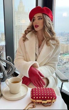 What To Wear To A Tea Party [2023]: 40+ Modern & Classy Tea Party Outfits To A High Tea, Afternoon Tea And More Elegantes Party Outfit, Trendy Christmas Outfits, Winter Fashion Outfits Casual, Chique Outfits, Paris Outfits, Ținută Casual, Elegantes Outfit, Wearing Red, Winter Fashion Outfits