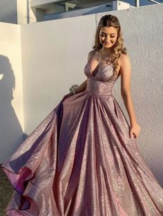 Pink Shimmer Dress Long, Disco Prom Dress, Prom Dresses 2025, Pretty Prom Dresses Long, Prom Pink Dress, Prom Dresses Shiny, Prom Dresses With Long Sleeves, Princess Prom Dress, Open Back Prom Dress