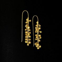 MINIMALISTIC GHOOGHRI STICKS - GOLD Adjustable Gold Festive Earrings, Gold Earrings For Rituals And Festivals, Gold Jewelry With Latkans For Rituals, Gold Long Drop Jewelry With Latkans, Gold Brass Earrings For Rituals, Traditional Hammered Gold Jewelry, Traditional Gold Hammered Jewelry, Dhokra Art, Accessories Online Shop