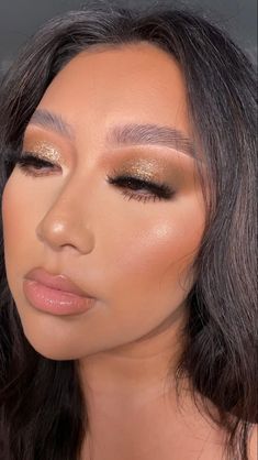 soft glam makeup Bronze Eye Makeup, Mekap Mata, Glitter Makeup Looks, Wedding Makeup For Brown Eyes, Prom Eye Makeup, Wedding Day Makeup, Smink Inspiration, Glam Makeup Look, Makeup Eye Looks