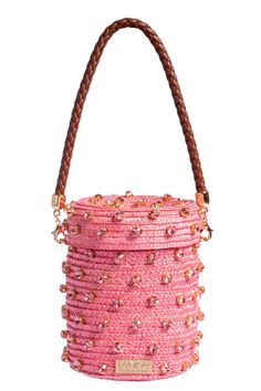 Mini Cylinder Mono Bag - Light Rose HANDBAGTOP HANDLE LE NINE Pink Evening Bucket Bag With Detachable Handle, Pink Evening Bucket Bag, Pink Pouch Bucket Bag With Detachable Handle, Mini Bags Aesthetic, Rose Bag, Classy Outfits For Women, Plush Bags, Statement Bag, Best Handbags