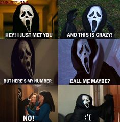 two people hugging each other in front of a door with the caption, they just met you and this is crazy but here's my number call me maybe?