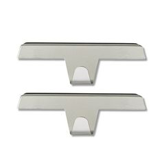 pair of chrome door handles on white background