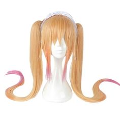 You can make it into any style according to your need. Breathable rose net, lightweight, makes you feel very comfortable when you wear this wig. This cute wig is also a good gift for your friends or family. This wig isn't a lace wig, and there are no combs within the wig, there are 2 adjustable straps to make it stay on your head. Human hair wigs with realistic hairlines, make it just like your hair, everyone will be surprised how realistic this wig is. Made of heat-resistant synthetic fiber, with Stylish designs and an outstanding looking. Not only soft touch but also natural looking. So as like your real hair. Wigs for women with very stylish designs and pretty looking, make you more beautiful and confident, you will get tons of compliments with this cute wig. The comfortable wig cap wit Cute Wig, Pink Wigs, Blonde Pink, Real Hair Wigs, Blonde With Pink, Hair Wigs For Women, Pink Wig, Real Hair, Wigs For Women