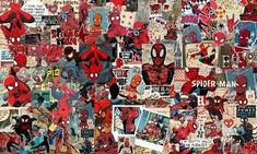 a collage of spider - man stickers and decals is shown in this image