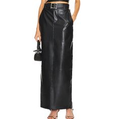 Brand New With Tags. Never Worn. Smoke Free Pet Free Home. No Belt Black Belted Skirt For Evening, Chic Black Belted Skirt, Luxury Black Skirt For Night Out, Black Leather Skirt For Evening, Luxury Black Skirt For Fall, Elsa Hosk, Maxi Skirt, Womens Skirt, Faux Leather