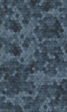 an abstract background with hexagonal tiles in shades of blue and grey, including black