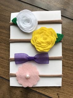 Spring-time baby bows/flowers by TheCraftyCarvalho on Etsy Baby Bows, Spring Time, Flowers