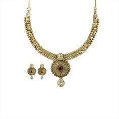 22K Gold Necklace and Earrings Set - Virani Jewelers Gold Necklace And Earrings Set, 22k Gold Necklace, Gold Bead Necklace, Necklace And Earrings Set, Necklace And Earrings, 22k Gold, Gold Beads, Gold Material, Earrings Set