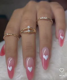 Valentines nails Colorful Nails, Classy Acrylic Nails, Pretty Gel Nails, Soft Nails, Fire Nails, Pretty Acrylic Nails