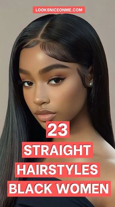 Achieve a sophisticated style with straight hairstyles that enhance shine and structure. Perfect for any occasion, these looks are ideal for Black women who love sleek, modern hair that makes a statement! #PolishedHair #StraightAndSleek Styles For Relaxed Hair Black Women, Straight Hairstyles For Black Women, Straight Hairstyle, Polished Hair, Modern Hairstyles, Hairstyles For Black Women, Sophisticated Style, Black Women Hairstyles, Straight Hairstyles