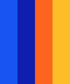 an orange, blue and yellow color scheme