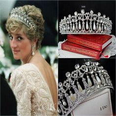 Women Bride Wedding Party Queen Pearl Crystal Rhinestone Silver Tiara Crown | eBay Royal Family Tiara, Wedding Crown Veil, Princess Diana Tiara, Diana Tiara, Diana Wedding Dress, Lovers Knot Tiara, Bridal Hair Tiara, Hair Tiara, Bridal Crown Tiara