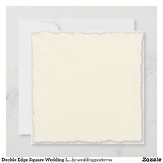 a white card with torn paper on the front and bottom, which reads traditional deka edge by wedding patterns