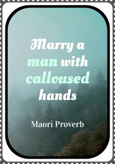 the words mary a man with caloused hands are in front of foggy trees