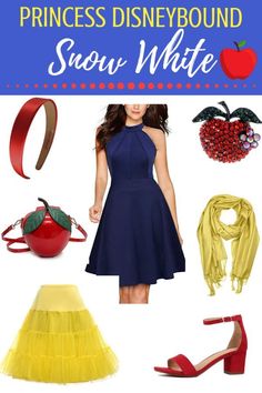 snow white costume from the princess and the frog with text overlay that reads, how to dress like disney bound snow white