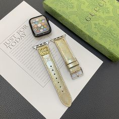 Premium Leather Craftsmanship: This Apple Watch strap is made from high-quality leather, offering a luxurious feel and ensuring long-lasting durability. The leather's supple texture enhances comfort and elegance. Iconic Gucci Metal Monogram: Featuring the iconic Gucci metal monogram, this strap adds a touch of brand prestige and sophistication, making it a standout accessory for fashion-conscious individuals. Elegant and Stylish Design: The combination of premium leather and the distinctive m... Luxury Adjustable Watch Accessories For Formal Occasions, Luxury Adjustable Formal Watch Accessories, Apple Watch Leather Strap, Luxury Phone Case, Buy Gucci, Monogrammed Leather, Apple Watch Strap, Gift Accessories, High Quality Leather