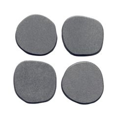 four pieces of grey felt are shown on a white background