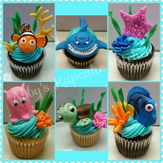 cupcakes made to look like the characters from finding nemo