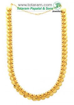 22K Gold 'Mango Lakshmi Kasu Mala' / Kasulaperu Long Necklace with Beads - 235-GN1512 in 81.100 Grams Yellow Gold Kundan Necklace For Diwali Puja, 22k Gold Round Temple Necklace With Meenakari, 22k Gold Temple Necklace With Meenakari, 22k Gold Hallmarked Temple Necklace For Diwali, Diwali 22k Gold Hallmarked Temple Necklace, Yellow Gold Round Temple Necklace With Meenakari, Diwali Hallmarked 22k Gold Temple Necklace, Diwali 22k Gold Temple Necklace, 22k Gold Kundan Necklace For Diwali