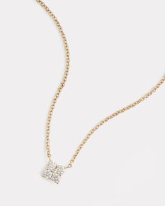 18K Yellow Gold Diamond Cluster Necklace, .45 TCW 16 Inches, Pendant is 1/4 Inch Wide Style# YNCS4W Diamond Cluster Necklace, Cluster Necklace, Diamond Cluster, Lab Grown, Gold Diamond, 4 Inch, Lab, Yellow Gold, Pendant