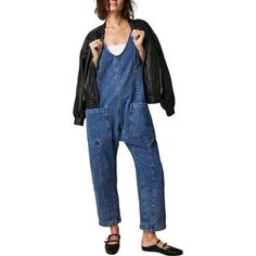 Free People's High Roller Jumpsuit features a slouchy fit and comfy cotton material for a cool and casual look we'll be sporting all summer. Summer Overalls With Pockets For Loungewear, Summer Loungewear Overalls With Pockets, Leisure Jumpsuits And Rompers With Pockets, Summer Jumpsuits And Rompers With Relaxed Fit, Comfortable Relaxed Fit Overalls, Casual Everyday Denim Jumpsuit, Sporty Cotton Jumpsuits And Rompers For Loungewear, Summer Leisure Jumpsuits And Rompers With Relaxed Fit, Comfortable Summer Jumpsuits And Rompers For Leisure