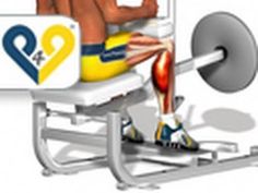 a man is sitting in a chair with his legs crossed and holding a weight bar