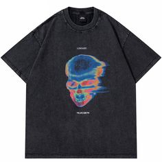 Shirt Design Inspiration, Tee Shirt Homme, Skull Tshirt, Retro Tshirt, Streetwear Women, Casual Street Style, Oversized Tshirt, Graphic Shirts, Street Fashion