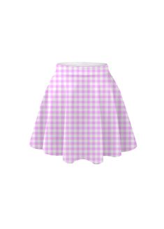 gingham print skater skirt - Trash Queen Pink Knee High Socks, Happy Clothes, Gingham Skirt, Pastel Outfit, Polyester Spandex Fabric, Pink Gingham, Blue Gingham, Gingham Print, Pink Outfits