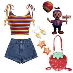 Fnaf Themed Outfits, Fnaf Movie Outfit Ideas, Fnaf Inspired Outfits, Fnaf Outfit Ideas, Chica Costume, Fnaf Outfits, Cosplay Fnaf, Cute Kawaii Outfits, Fnaf Costume