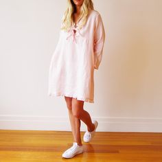 Who's Charlie Who's Charlie Mitsi Linen Dress Pale Pink - Little Miss Muffin Children & Home Spring Daywear Linen Mini Dress, Spring Linen Mini Dress For Daywear, Pink V-neck Linen Dress For Beach, White Spring Loungewear Dresses, Pink Linen Daywear Dress, Pink Linen Dress For Brunch, White Dresses For Spring Loungewear, Pink Linen Summer Dress For Daywear, Feminine Spring Linen Dress For Brunch