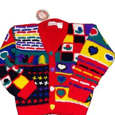 Rachel’s Kids Little Girls Hand Knit Sweater Size 6 Multi Colored Vibrant Nwt New With Tag. Beautiful Hand Knit Sweater . Size 6 Kidcore Clothes, Goth Cottagecore, Alt Clothing, Hand Knit Sweater, Human Canvas, Jim Carrey, Hand Knitted Sweaters, Colorful Fashion, Vintage Japanese