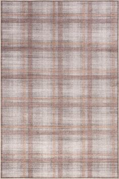 an area rug with brown and white plaid pattern