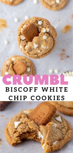 crumbl biscoff white chip cookies with marshmallows on top