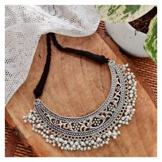 silver oxidised choker necklace,ethnic silver look alike jewelry,Bohemian style women jewelry if you want to stand out in a crowd , you gotta try this indian necklace set. this piece of necklace set with silver look alike polish looks so beautiful with every dress you wear.. NICKEL FREE , LEAD FREE-so,it's hypoallergenic like our all products . Will arrive nicely wrapped and safely packaged in a box.. you will get your tracking number within 3 days of placing the order as our products are ready to be shipped.... enjoy wearing them ....  we would love to see you wearing it so, don't forget to post your picture/video along with the feedback once you wear this beauty Navratri Ideas, Bohemian Style Women, Oxidised Choker, Marcasite Jewelry, Junk Jewelry, Indian Necklace, German Silver, Oxidized Silver, Pendant Design