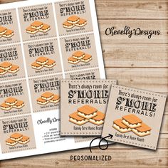 the smore referals are available for purchase on etsyoply - designed stamps