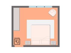 the floor plan for a small bedroom